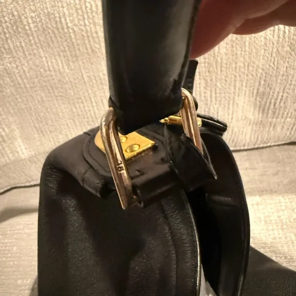 Ralph Lauren Black Leather Bag with Gold Accent - Picture 10 of 12